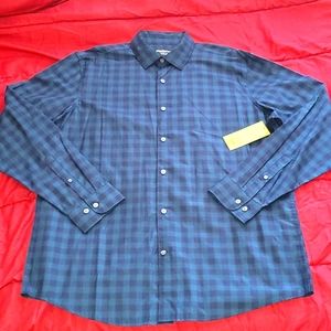 Claiborne Mens Check Strtch Classic Fit Shirt sz L